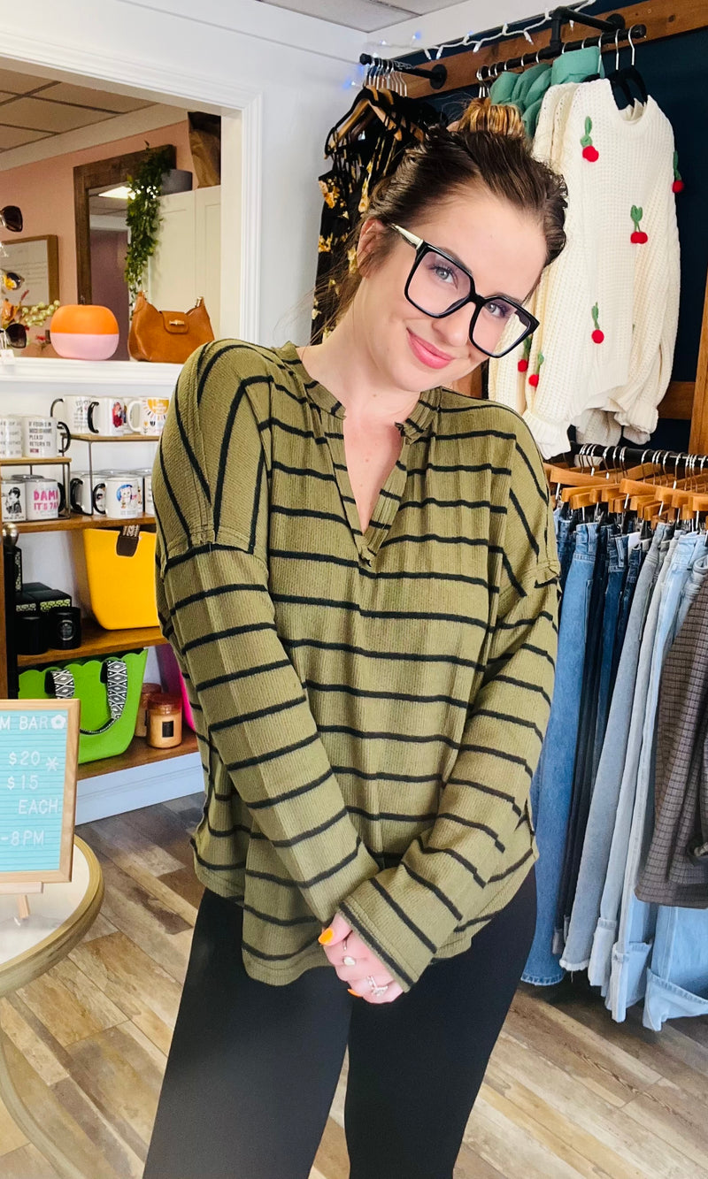 Striped Top Olive