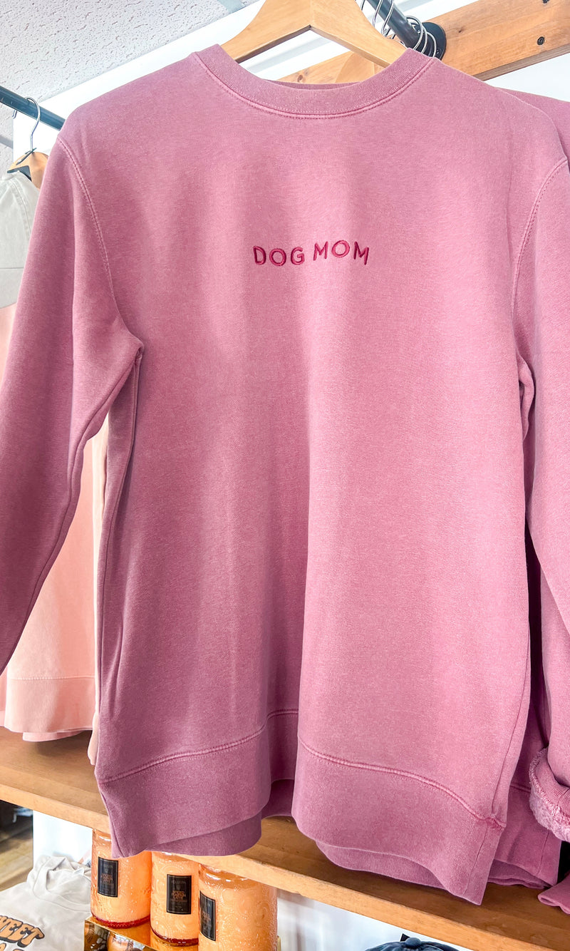 Dog Mom Embroidered Crewneck