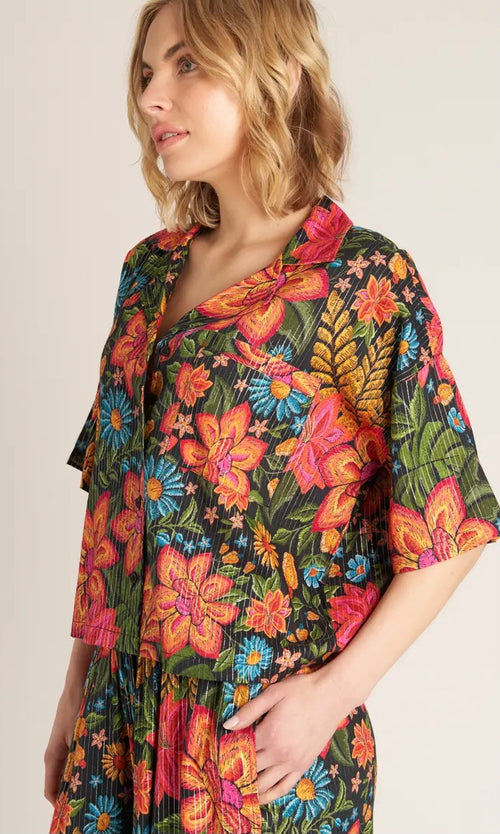 Printed Button Down Top