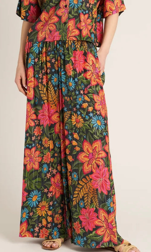 Printed Elastic Waistband Pants