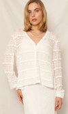 Long Sleeve Button Down Lace Blouse