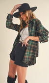 Green Plaid Button Up Flannel