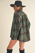 Green Plaid Button Up Flannel