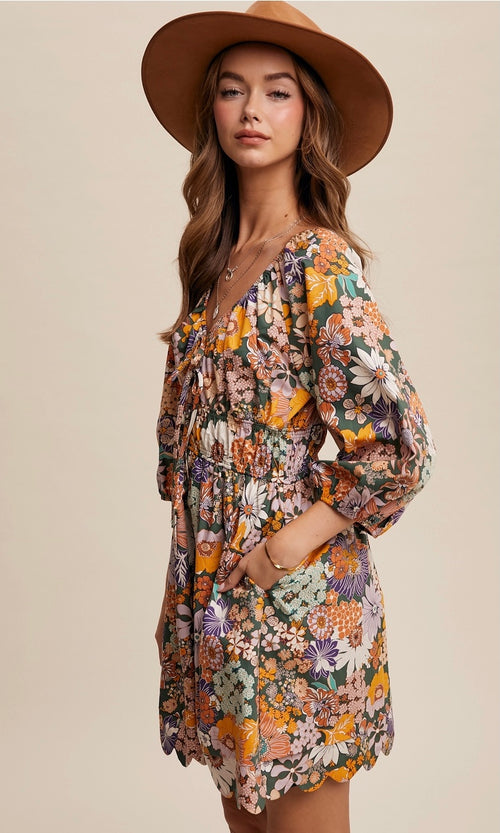 Floral Print Mini Dress