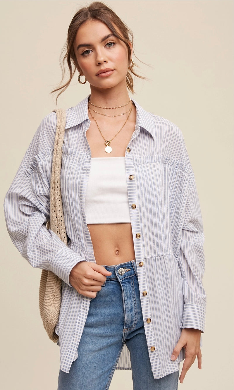 Striped Button-Down Shirt