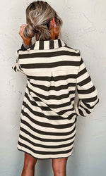 Pin Stripe Casual Dress Black