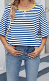 Striped Tee Mustard Blue