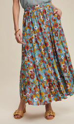 Floral Tiered Maxi Skirt