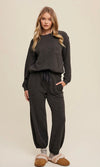 Waffle Knit Long Sleeve Lounge Set