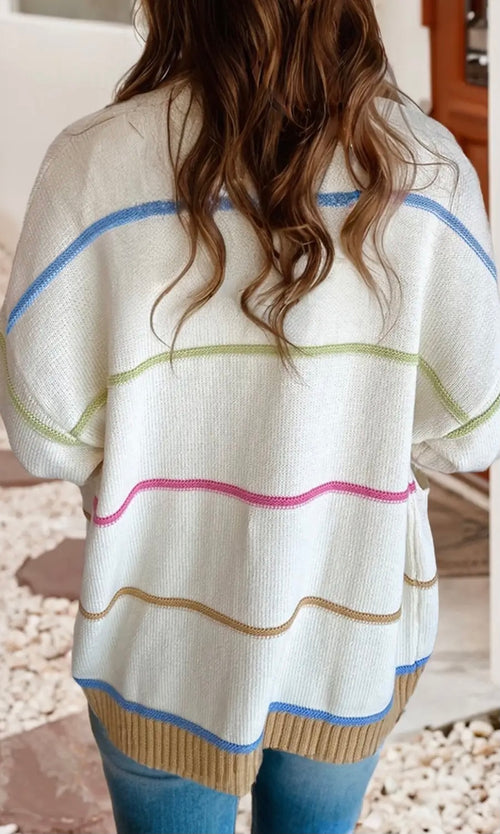Block Striped Cardigan