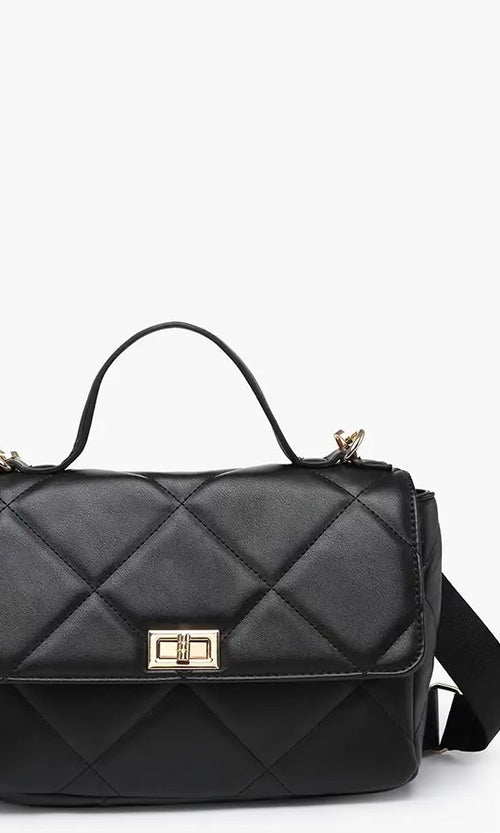 Quilted Twist Lock Crossbody