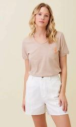Speckled Tee with Color Pop Pocket