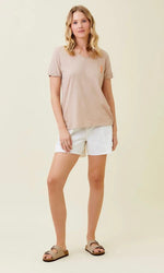 Speckled Tee with Color Pop Pocket