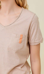 Speckled Tee with Color Pop Pocket