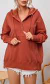 Orange Button Hoodie