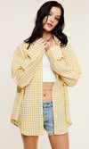 Gingham Print Oversized Button-Down Shirt(s)