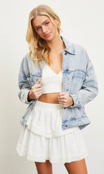 Back Pleated Jean Jacket