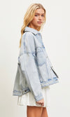 Back Pleated Jean Jacket