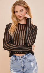 Distressed Cropped Knit Top