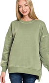 Side slit crewneck multiple colors