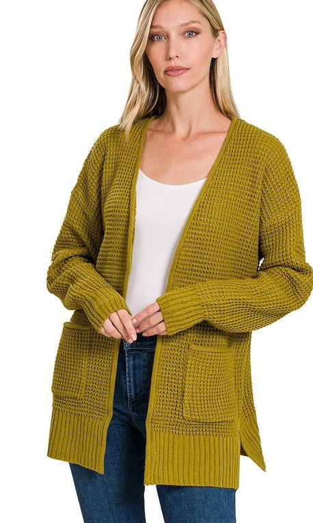 Olive Mustard Knitted Cardigan
