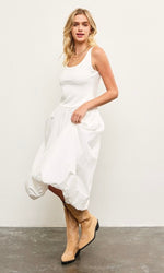 Bubble Hem White Dress