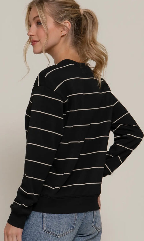 Fleece Striped Sweater
