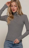 Striped Turtleneck Multiple Colors