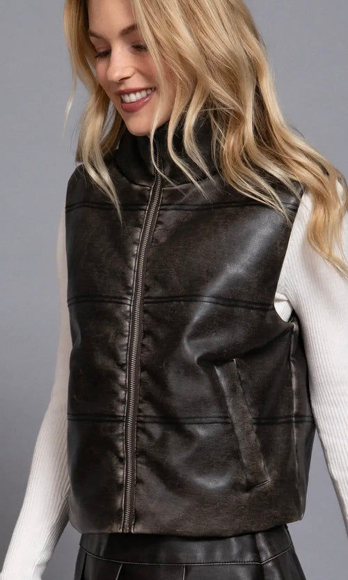 Leather Vest Multiple Colors