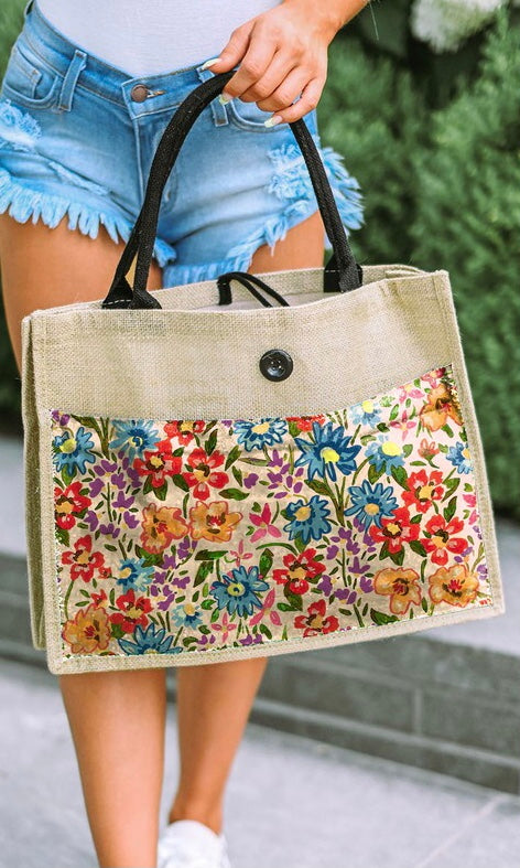 Floral Pocket Tote