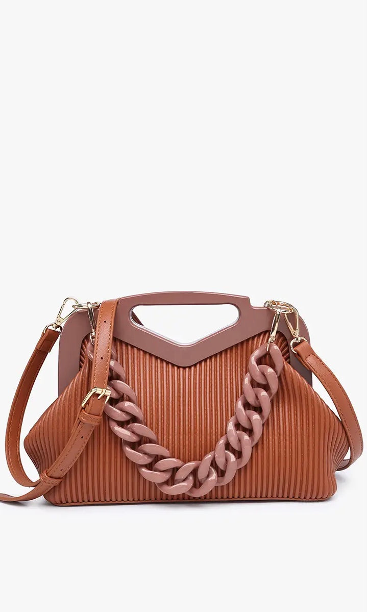 EH Pleated Frame Bag With Chain Strap
