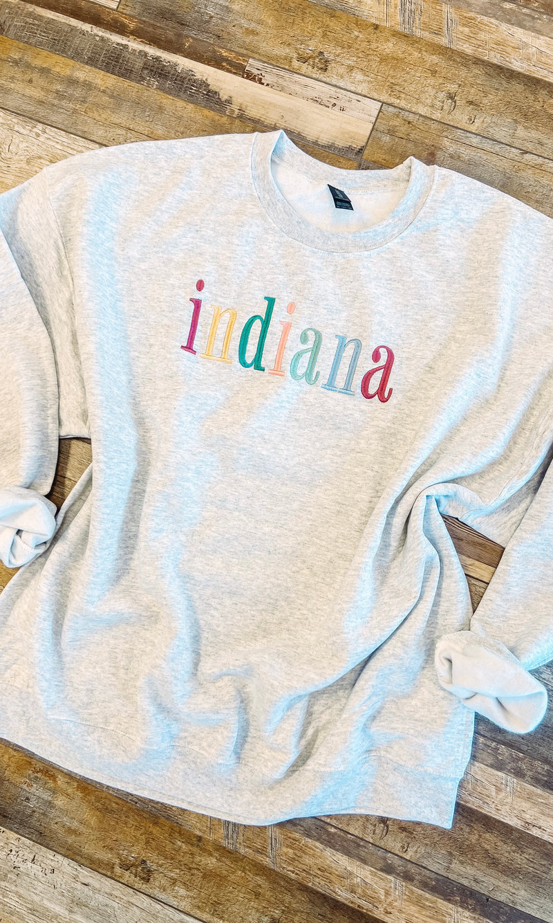 Indiana Embroidered Crewneck