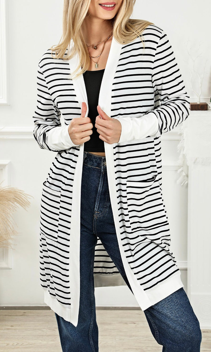 Basic Striped Cardigan