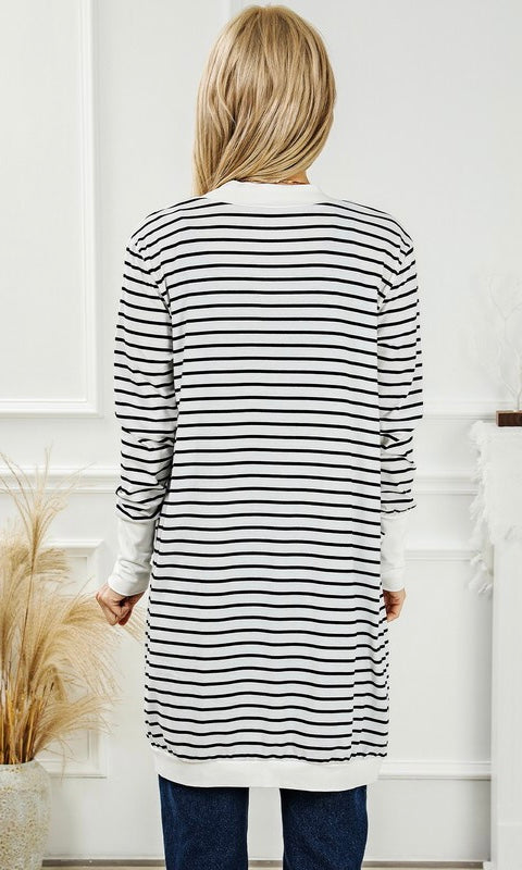 Basic Striped Cardigan