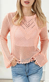 Knit Trumpet Sleeve Top