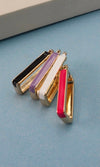 Color Detail Rectangular Hoop Earrings (Multiple Colors)