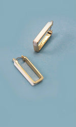 Color Detail Rectangular Hoop Earrings (Multiple Colors)