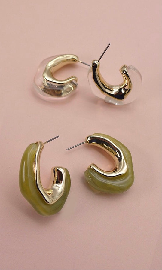 Abstract Wavy Earrings (Multiple Colors)