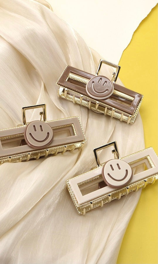“Smile” Rectangle Claw Clips (Multiple Colors)