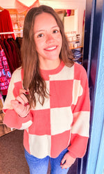 Checkered Sweater Pink