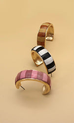 Striped Hoop Earrings (Multiple Colors)