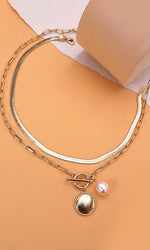 Gold & Pearl Stacked Necklace