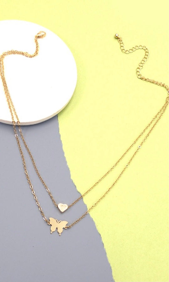 “Butterfly love” Stacked Necklace