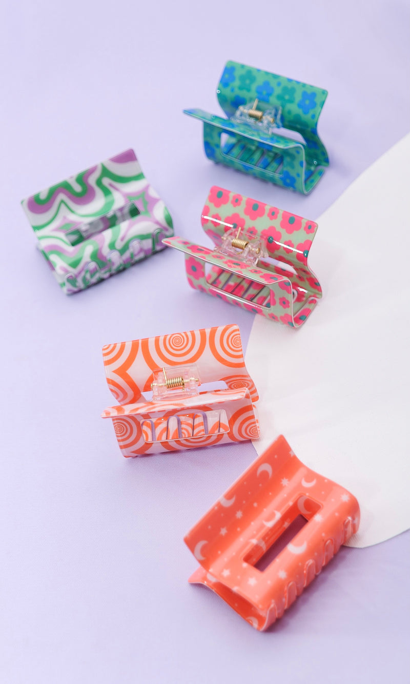 Groovy Patterned Small Claw Clips (Multiple Designs)