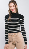 Striped Turtle Neck Top