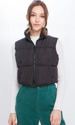Cropped Puffer Vest Multiple Colors