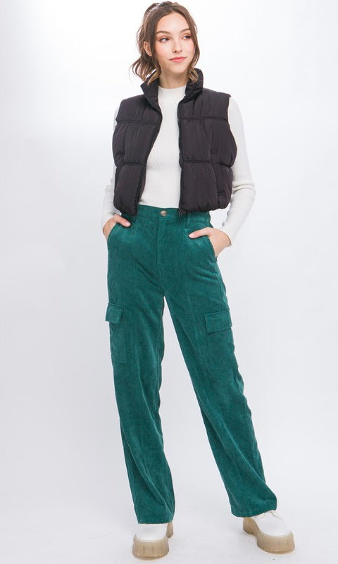 Cropped Puffer Vest Multiple Colors
