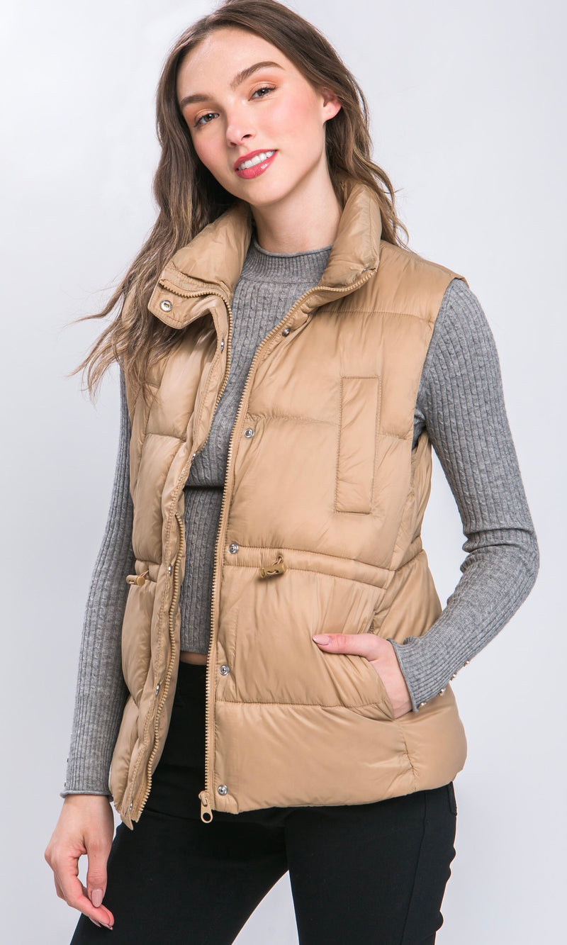 Khaki Puffer Vest