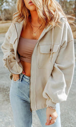 Fall Fuzzy Beige Shacket