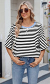 Striped Tee Blue Black